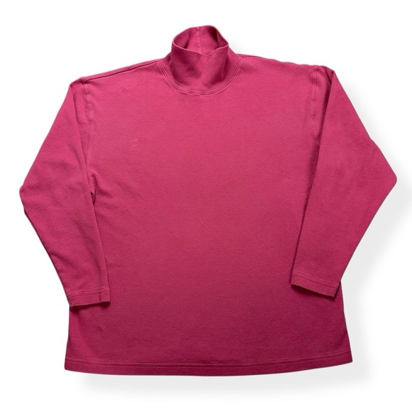Eddie Bauer Other - Vintage Eddie Bauer Men's Mock Turtleneck Pullover Shirt Size L Pink Red Cotton